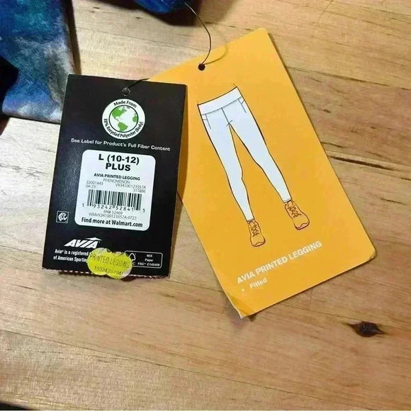 2 for$15 Avia NWT Blue Patterned Leggings Girls size L (10-12) plus - Picture 6 of 10